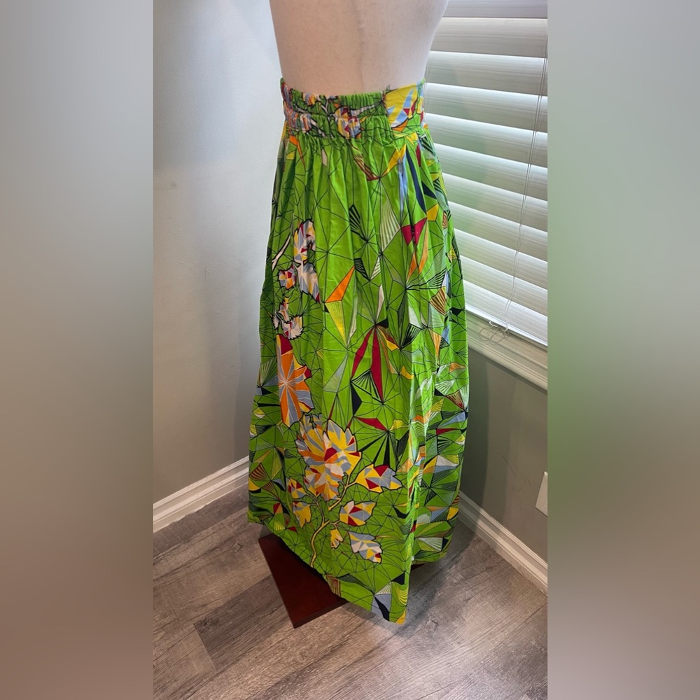 Women's African Print High Waist Pleated‎ Maxi Skirt - Picture 5 of 6